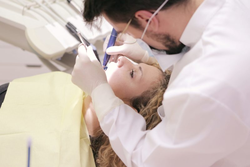 Dental procedure taking place