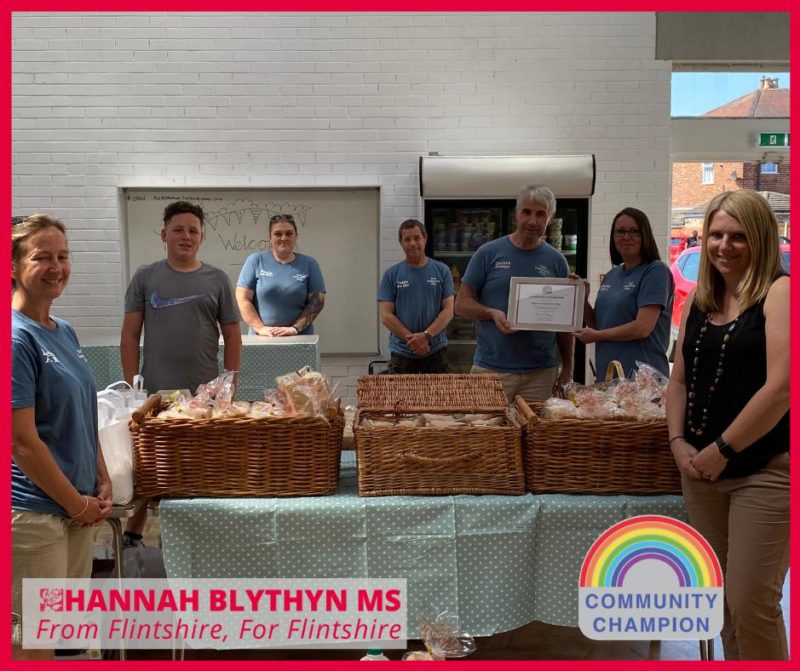 Hannah with volunteers at Mold Community Shop