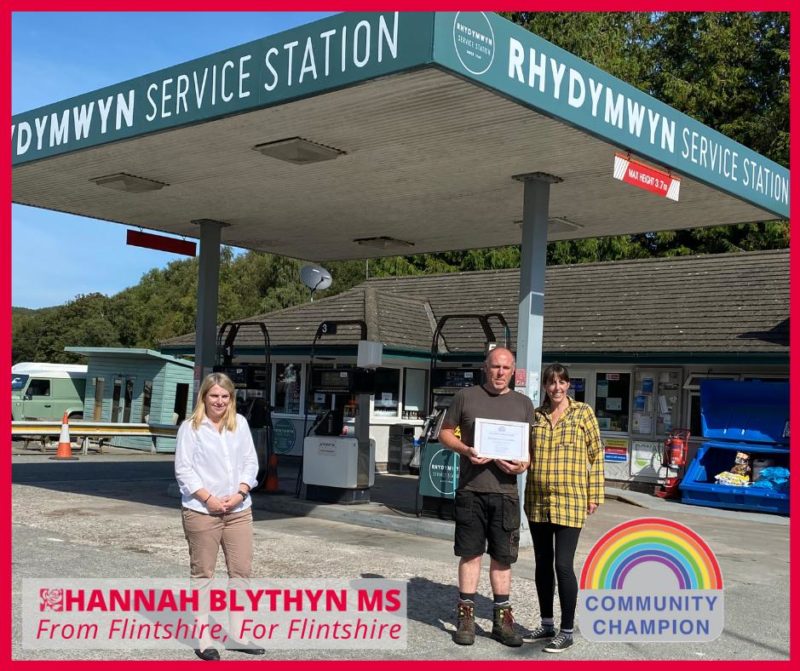 Hannah at Rhydymwyn Service Station